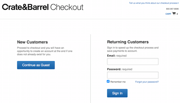 Enable guest checkouts in your store.